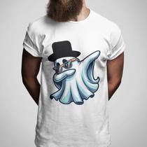 Camiseta Basica Masculina Algodão Premium Gola Redonda Estampa Cartoon Dab Fantasma Manfa Curta