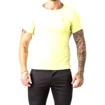 Camiseta Básica Masculina Amarela Slim Fit Zune