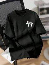 Camiseta Basica Masculina Casual Academia Streetwear Cruz Camiseta Basica Masculina Casual Academia Streetwear Cruz