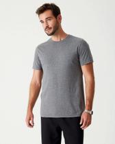 Camiseta Básica Masculina Cinza Gola Redonda/Gola Careca em Meia Malha - Malwee Camiseta Básica Masculina Cinza Gola Redonda/Gola Careca em Meia Malha - Malwee