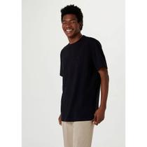 Camiseta Básica Masculina Com Bordado Preto Hering