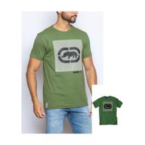 Camiseta Básica Masculina com Estampa Relevo e Asfalto Verde Militar K847A - Ecko
