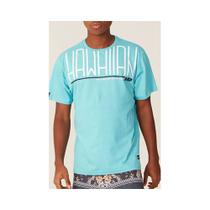 Camiseta Básica Masculina Estampada Azul 9659A - HD