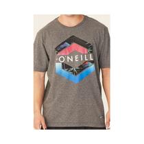 Camiseta Básica Masculina Estampada Cinza Mescla Escuro 9388A - O'Neill