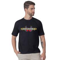 Camiseta Básica Masculina Estampada Journey Manga Curta Gola Careca Slim Fit Algodão Fio Penteado