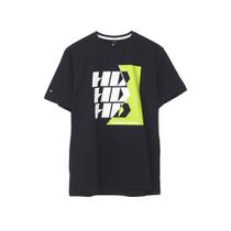 Camiseta Básica Masculina Estampada Preta 9650B - HD