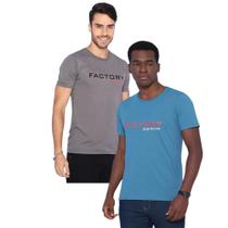 Camiseta Básica Masculina Gola Careca Estampada Casual