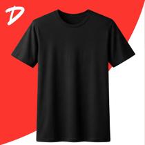 Camiseta Básica Masculina Lisa 100 Algodão Fio 30.1 Preta