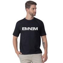 Camiseta Básica Masculina Manga Curta Estampada Eminem Modelagem Exclusiva Algodão Fio Penteado Premium