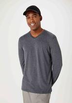 Camiseta Básica Masculina Manga Longa Gola V World Camiseta Básica Masculina Manga Longa Gola V World