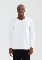 Camiseta Básica Masculina Manga Longa Gola V World