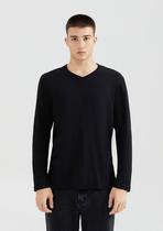 Camiseta Básica Masculina Manga Longa Gola V World