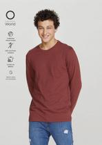 Camiseta Básica Masculina Manga Longa World Hering