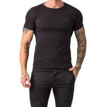 Camiseta Básica Masculina Preta Slim Fit Zune