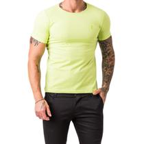 Camiseta Básica Masculina Verde Neon Slim Fit Zune Camiseta Básica Masculina Verde Neon Slim Fit Zune