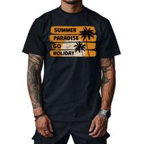 Camiseta Basica Masculino Estilo Verão Summer Paradise 100% Algodão Premium - City Street