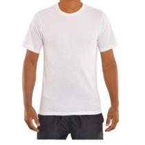 Camiseta Básica Masculino Malha Fria Branca Manga Curta Gola Redonda