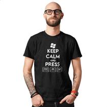 Camiseta Básica Nerd Keep Calm Programador Sistema Codigo