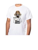 Camiseta Básica Personalizada Religioso Leão Sou Filho do Rei Tecido 100% Poliéster