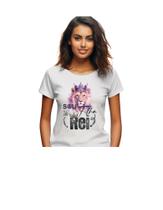 Camiseta Básica Plus Size Feminina Religiosa Leão Sou Filha do Rei Tecido 100% Poliéster