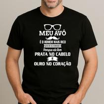 Camiseta Basica Ref 209 Dia Dos Pais Avô Pai Filhos Prata No Cabelo, Ouro No Coração