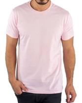 Camiseta Básica Rosa Sublimação Malha 100% Poliéster