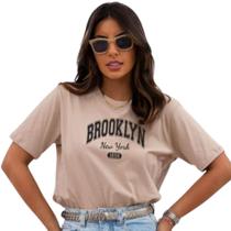 Camiseta Básica T-Shirt Feminina Brooklyn NY 100% Algodão