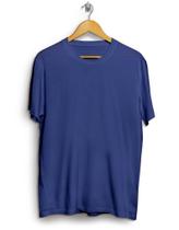 Camiseta Básica Tinturada 100% Algodão Azul Jeans Regular