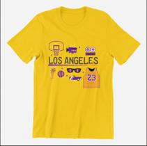 Camiseta Basquete Casual Los Angeles Estampa Exclusiva Ponto Gol Camiseta Basquete Casual Los Angeles Estampa Exclusiva Ponto Gol