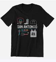 Camiseta Basquete Casual San Antonio Estampa Exclusiva Ponto Gol Camiseta Basquete Casual San Antonio Estampa Exclusiva Ponto Gol