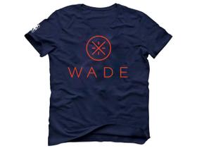 Camiseta Basquete Dwayne Wade Logo Miami Heatt Azul Cinza Camiseta Basquete Dwayne Wade Logo Miami Heatt Azul Cinza