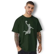 Camiseta Basquete Masculina 100 Algodão Camisa Gola Redonda Manga Curta