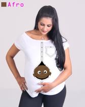 Camiseta Bata Canoa Chá De Bebê Mãe gestante Camiseta Bata Canoa Chá De Bebê Mãe gestante
