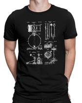 Camiseta Bateria Instrumento Musical Rock Camisa De Banda
