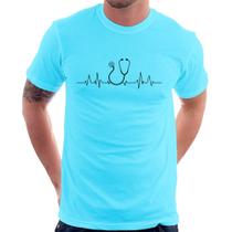 Camiseta Batimentos Cardíacos Estetoscópio Medicina - Foca na Moda