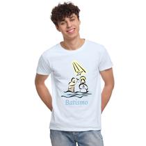 Camiseta Batizado Batismo Igreja Camisa Personalizada Blusa Adulto Algodão com Poliéster