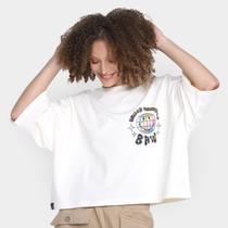 Camiseta Baw Clothing Boxy Over Globo Smile Feminina