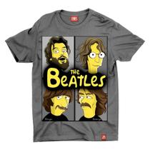 Camiseta Beatles Simpsons Mescla Chumbo