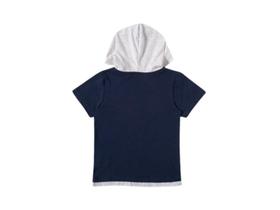 Camiseta Bebê com Capuz Azul College Tip Top