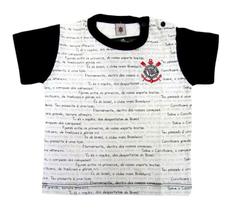 Camiseta Bebê Corinthians Hino Manga Curta Oficial