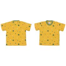 Camiseta Bebê Estrelas Brasil Copa Do Mundo Suedine Upi Uli - Camiseta Bebê Estrelas Brasil Copa Do Mundo Suedine Upi Uli -