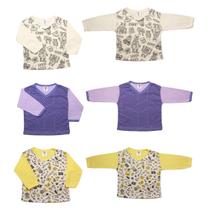 Camiseta Bebe Gola V Manga longa Estampada Malha Algodao