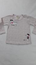 Camiseta bebe infantil menina cachorrinho rosa algodão manga longa Have Fun