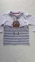 Camiseta bebe infantil menino monstrinho 100% algodão manga longa Have Fun
