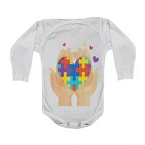 Camiseta Bebê Manga Curta Estampado Autismo