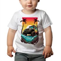 Camiseta Bebê Manga Curta Estampado Carro Jeep