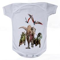 Camiseta Bebê Manga Curta Estampado com Dinossauros