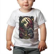 Camiseta Bebê Manga Curta Estampado De Dragões