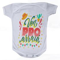 Camiseta Bebê Manga Curta Estampado de Festa Junina