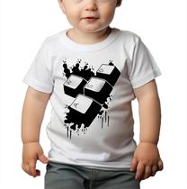 Camiseta Bebê Manga Curta Estampado de Gamer